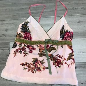 Vintage Hale Bob Silk & Velvet Strappy Top. Sz. XS